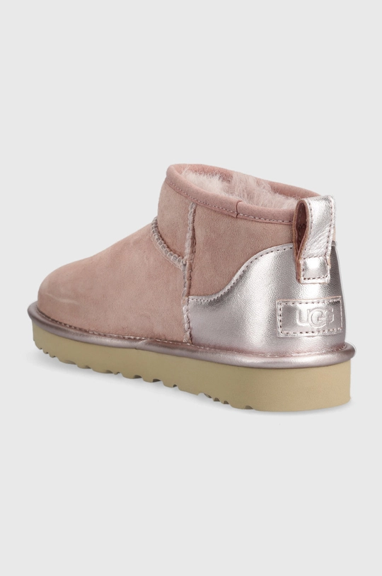 UGG śniegowce zamszowe W Classic Ultra Mini Shine Cholewka: Skóra zamszowa, Wnętrze: Wełna, Materiał tekstylny, Podeszwa: Materiał syntetyczny