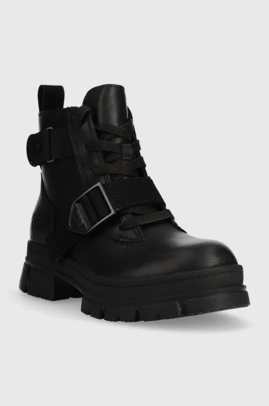 Δερμάτινες μπότες UGG W Ashton Lace Up μαύρο