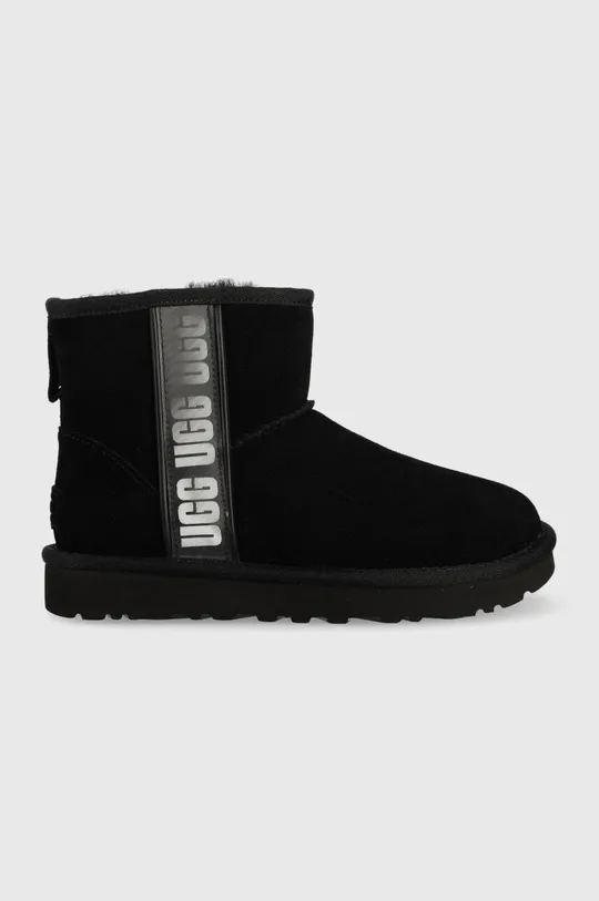 crna Cipele za snijeg od brušene kože UGG W Classic Mini Slide Logo Ii Ženski
