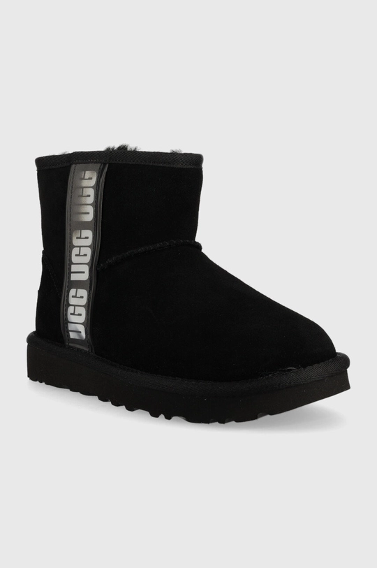 Semišové snehule UGG W Classic Mini Slide Logo Ii čierna