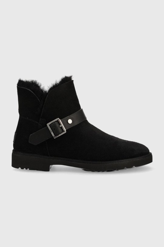 μαύρο Δερμάτινες μπότες UGG W Romely Short Buckle Γυναικεία