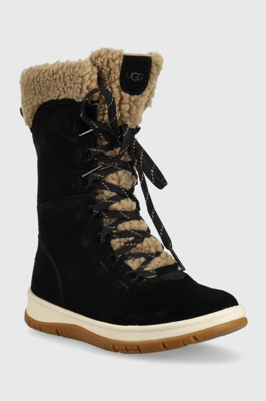 Semišové topánky UGG Lakesider Tall Lace čierna