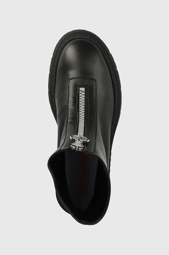 čierna Kožené členkové topánky Chiara Ferragni Cf Gummy