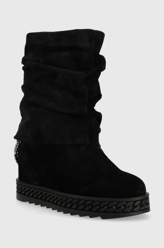 Cipele za snijeg od brušene kože Guess Hadama crna