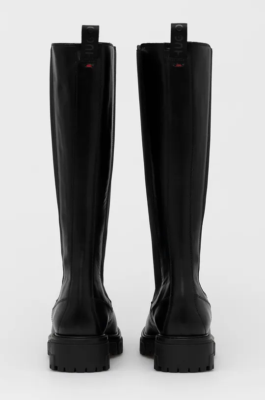Usnjeni elegantni škornji HUGO Axel  Zunanjost: Tekstilni material, Naravno usnje Notranjost: Tekstilni material, Naravno usnje Podplat: Sintetični material