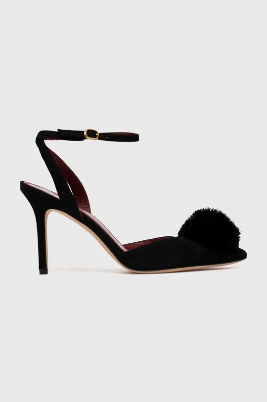 fekete Kate Spade velúr magassarkú cipő Amour Pom Női