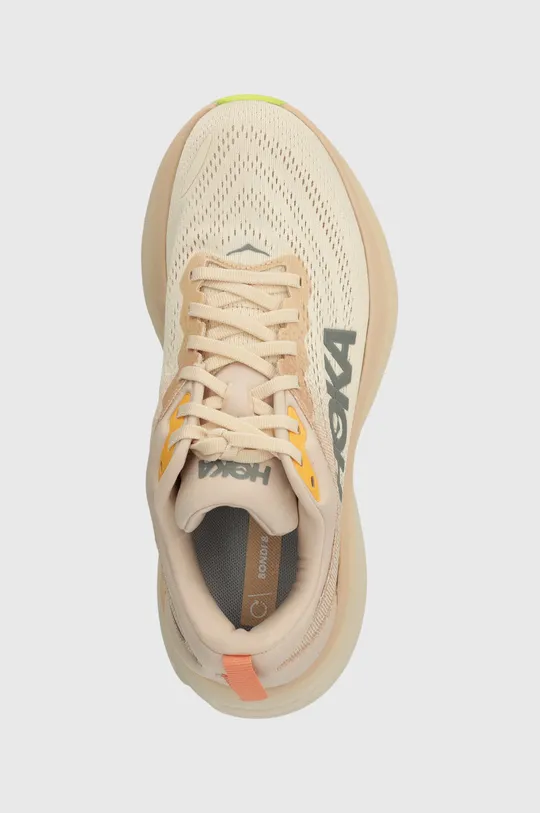 beige Hoka One One scarpe da corsa Bondi 8