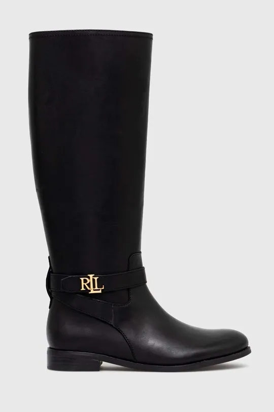 črna Usnjeni elegantni škornji Lauren Ralph Lauren Brittaney Ženski