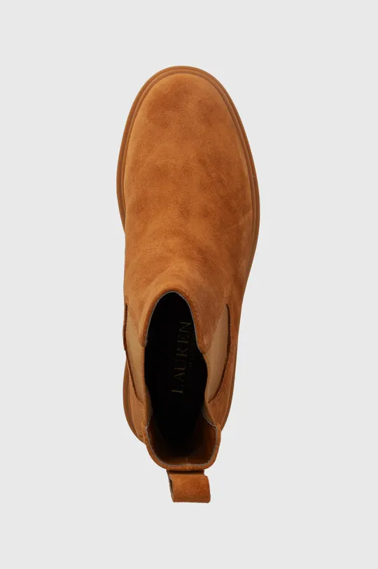 barna Lauren Ralph Lauren magasszárú cipő velúrból
