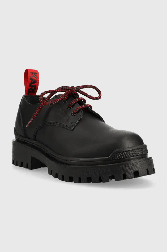 Δερμάτινα κλειστά παπούτσια Karl Lagerfeld x Cara Delevingne μαύρο