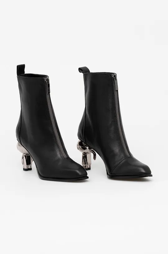 Kožené členkové topánky Karl Lagerfeld IKON HEEL čierna