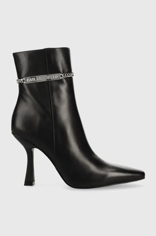 čierna Kožené členkové topánky Karl Lagerfeld Verona Dámsky
