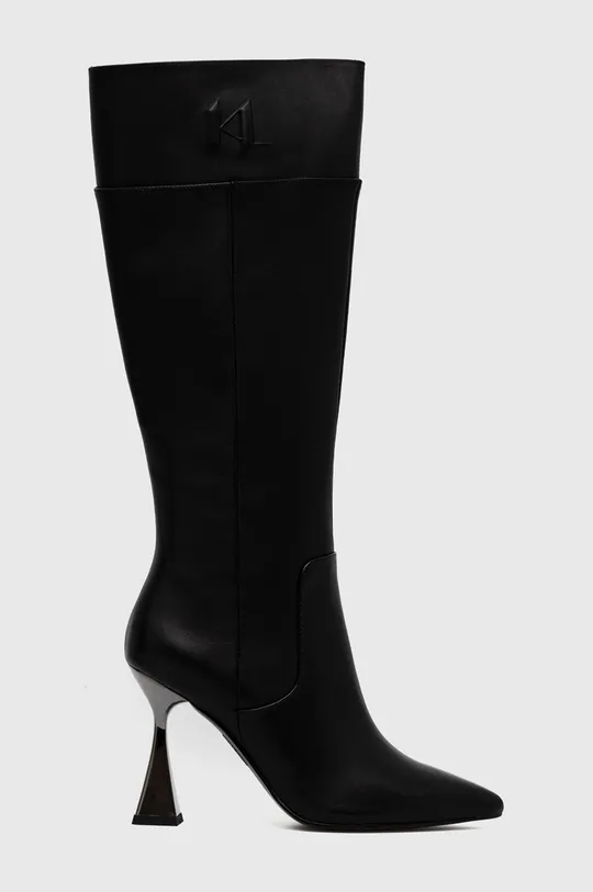 μαύρο Δερμάτινες μπότες Karl Lagerfeld DEBUT Γυναικεία
