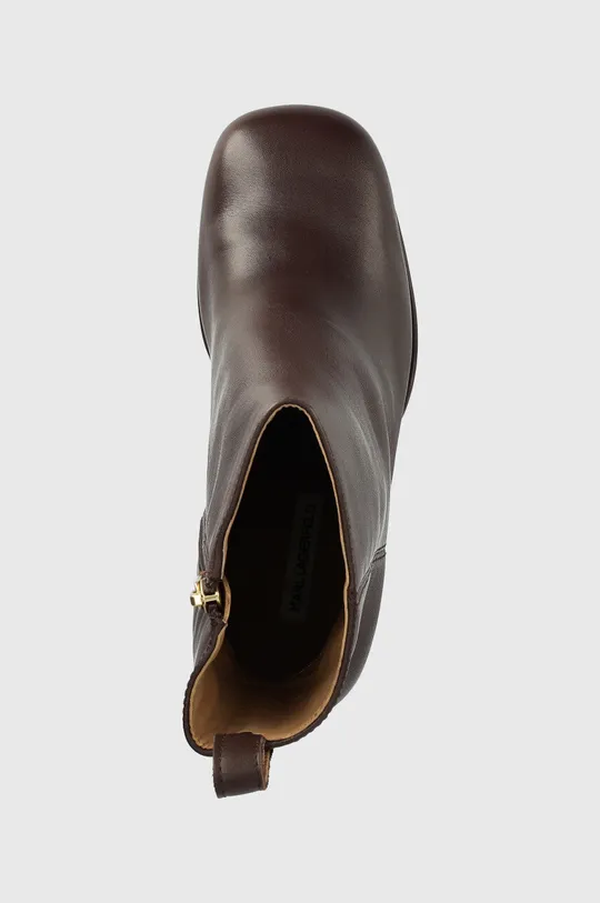 hnedá Kožené členkové topánky Karl Lagerfeld Strada