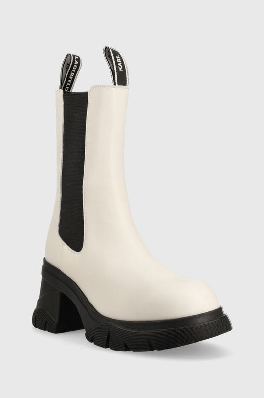 Kožené kotníkové boty Karl Lagerfeld Bridger bílá