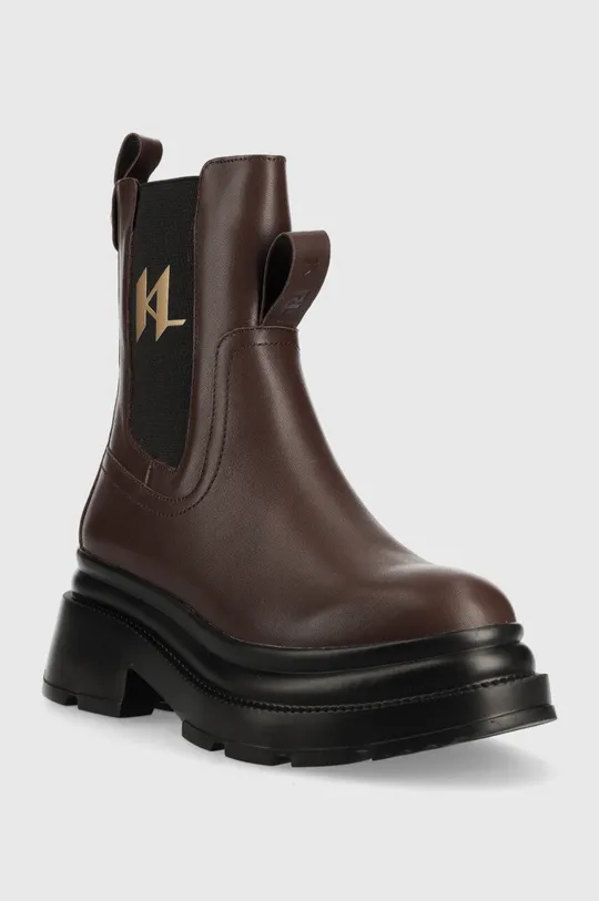 Шкіряні черевики Karl Lagerfeld Danton коричневий