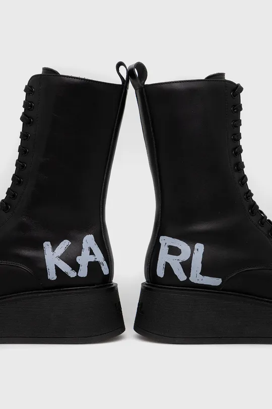 μαύρο Δερμάτινες μπότες Karl Lagerfeld Zephyr