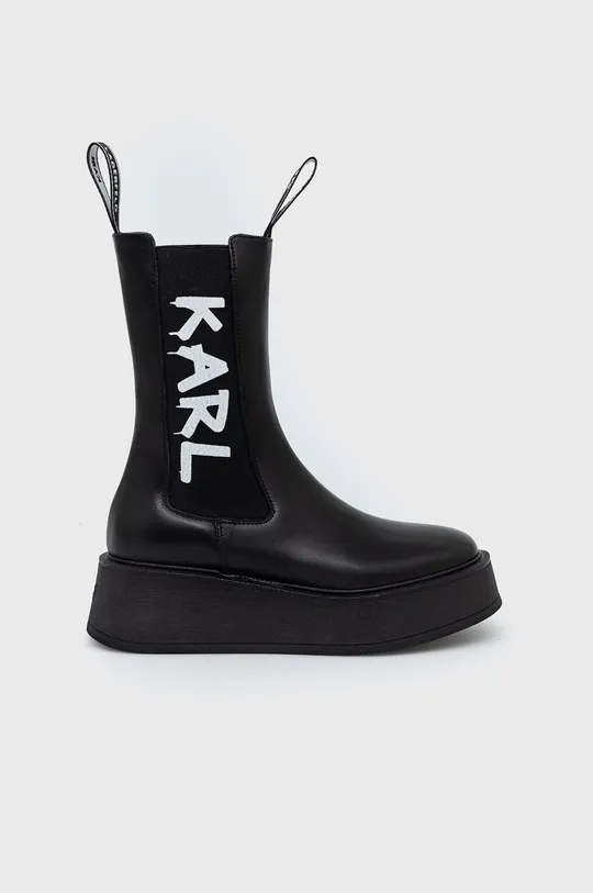 μαύρο Δερμάτινες μπότες τσέλσι Karl Lagerfeld Zephyr Γυναικεία