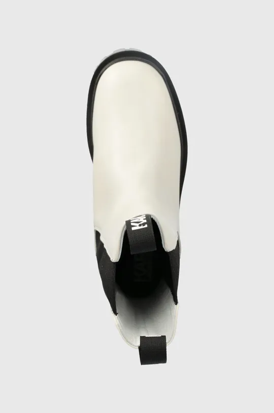biały Karl Lagerfeld sztyblety skórzane BIKER II