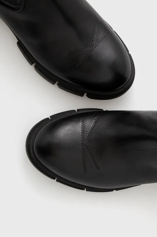 črna Usnjeni elegantni škornji Karl Lagerfeld Aria