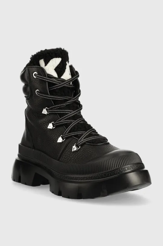 Δερμάτινες μπότες Karl Lagerfeld μαύρο