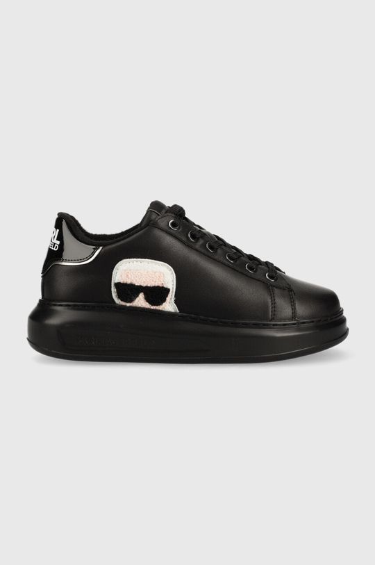czarny Karl Lagerfeld sneakersy skórzane KAPRI Damski