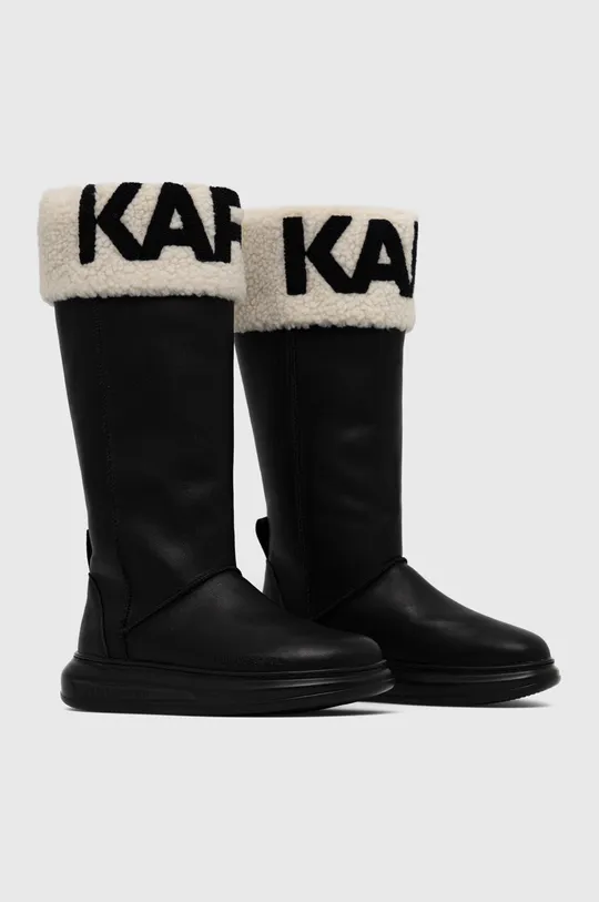 Karl Lagerfeld śniegowce skórzane KAPRI KOSI czarny