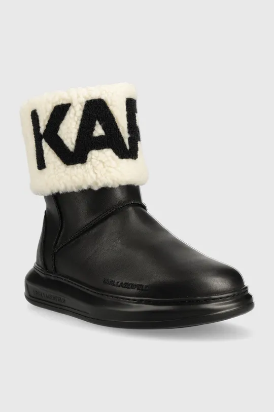 Karl Lagerfeld śniegowce skórzane KAPRI KOSI czarny