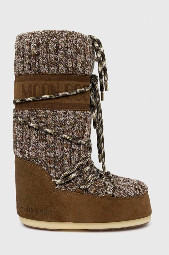 коричневый Зимние сапоги Moon Boot Icon Wool Женский