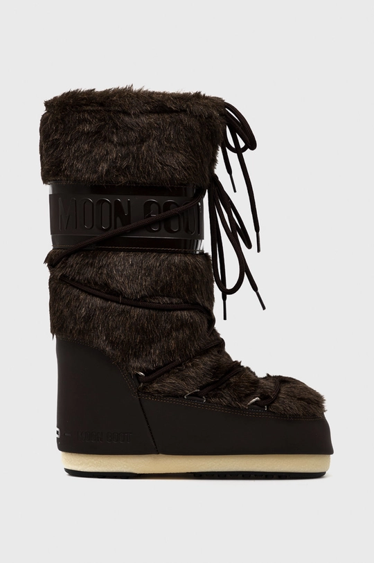 hnedá Snehule Moon Boot Icon Faux Fur Dámsky