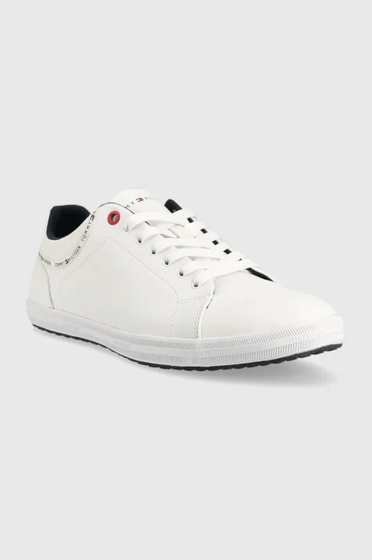 Δερμάτινα ελαφριά παπούτσια Tommy Hilfiger CORE LEATHER VULC DE λευκό