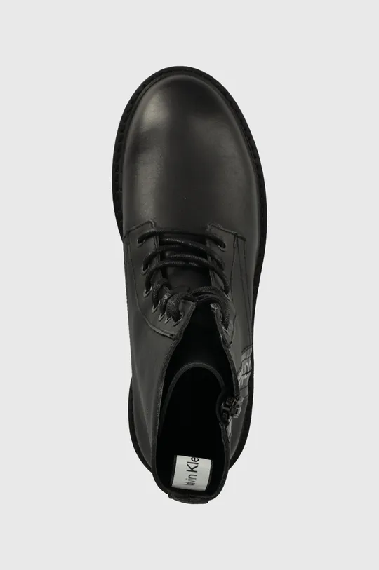 čierna Kožené členkové topánky Calvin Klein Jeans
