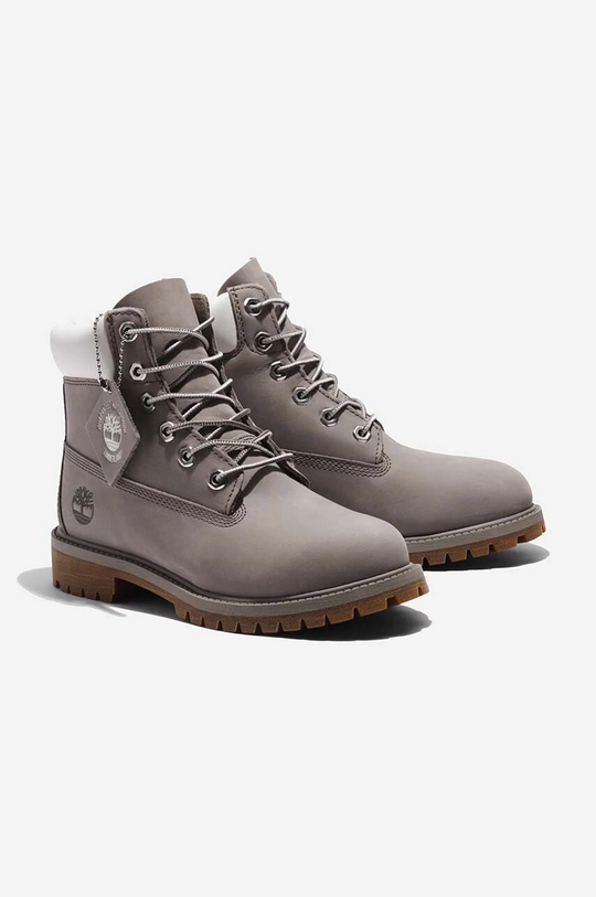 gray Timberland suede biker boots 6 IN Premium WP Boot