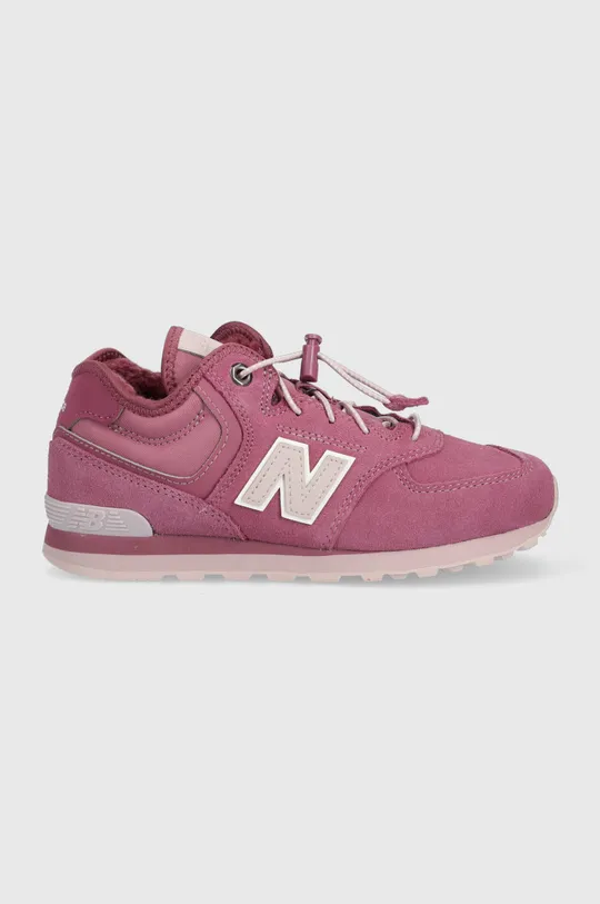 fioletowy New Balance buty zimowe zamszowe dziecięce GV574HP1 Dziewczęcy