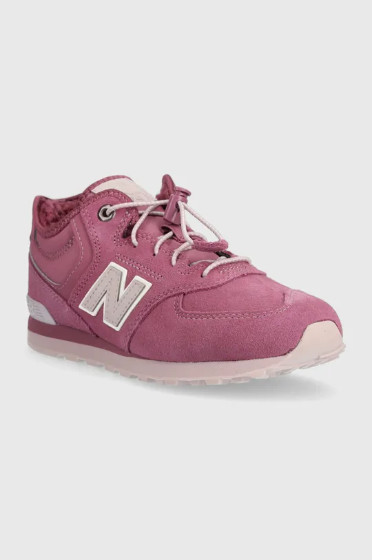 New Balance buty zimowe zamszowe dziecięce GV574HP1 fioletowy