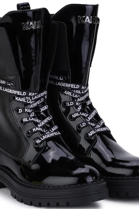 črna Otroški usnjeni nizki škornji Karl Lagerfeld Dekliški