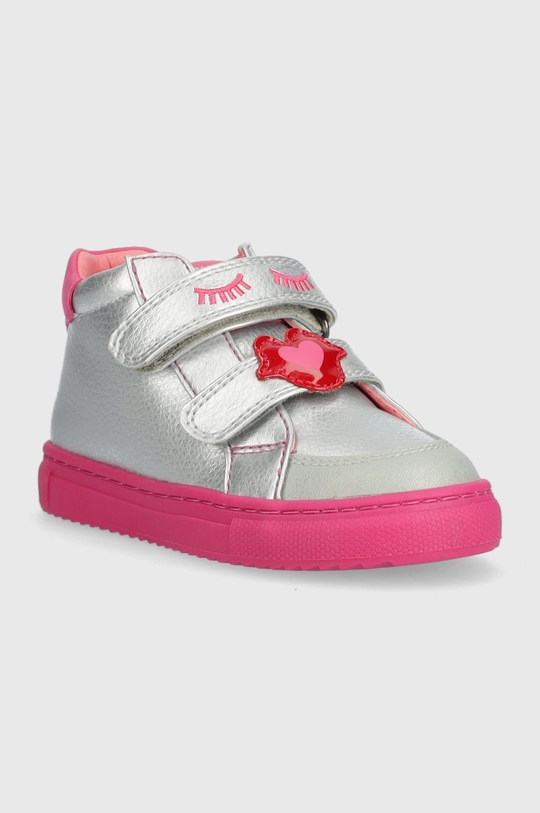 Agatha Ruiz de la Prada sneakersy skórzane dziecięce srebrny