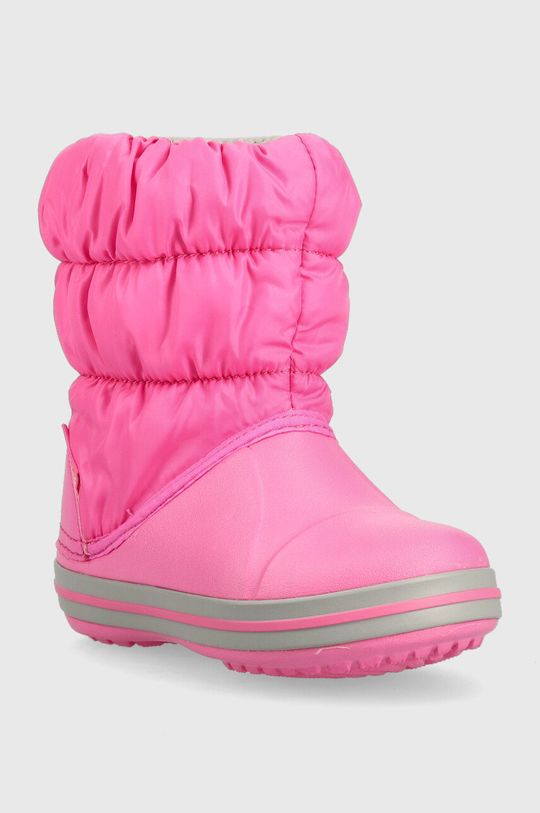 Dětské sněhule Crocs Winter Puff Boot ostrá růžová