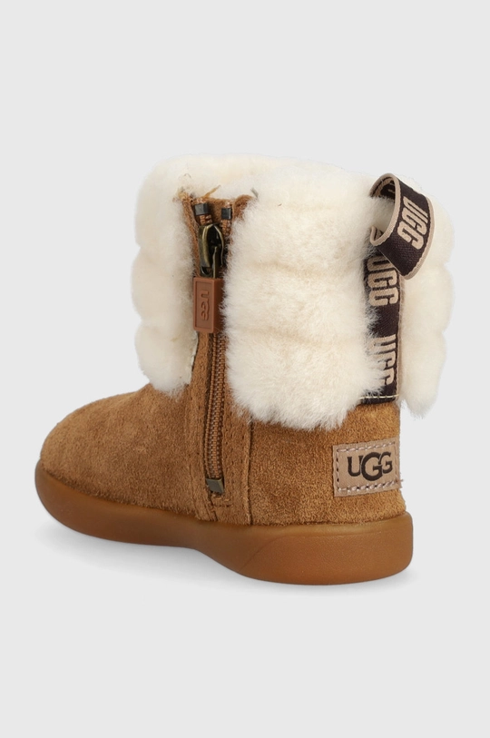 Детские замшевые сапоги UGG Mini Quilted Fluff  Голенище: Шерсть, Замша Внутренняя часть: Текстильный материал, Шерсть Подошва: Синтетический материал