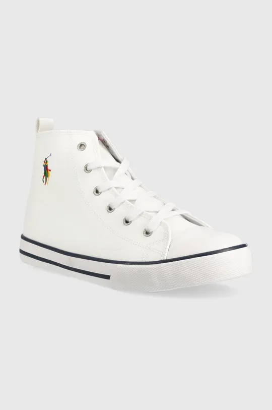 Παιδικά δερμάτινα πάνινα παπούτσια Polo Ralph Lauren λευκό
