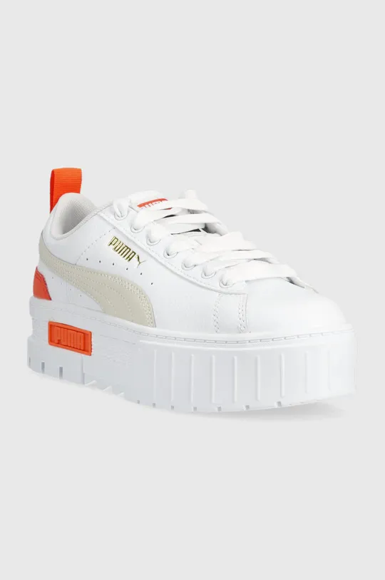 Παιδικά δερμάτινα αθλητικά παπούτσια Puma λευκό