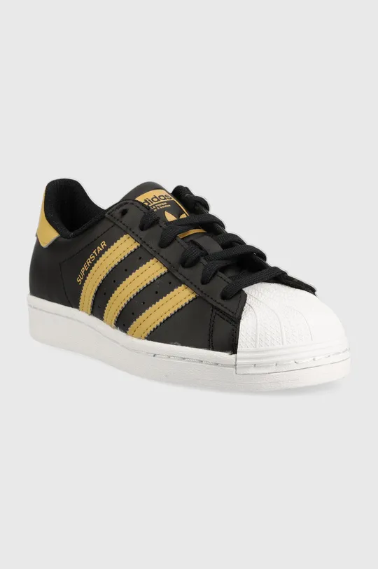 Детские кожаные кроссовки adidas Originals Superstar чёрный