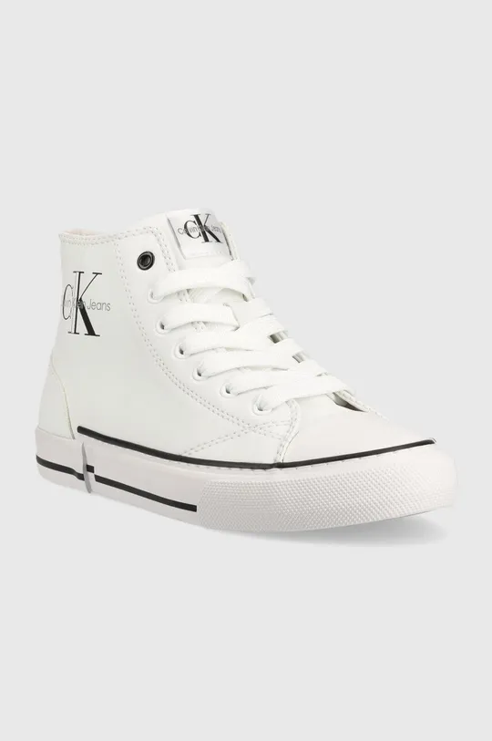 Παιδικά πάνινα παπούτσια Calvin Klein Jeans λευκό