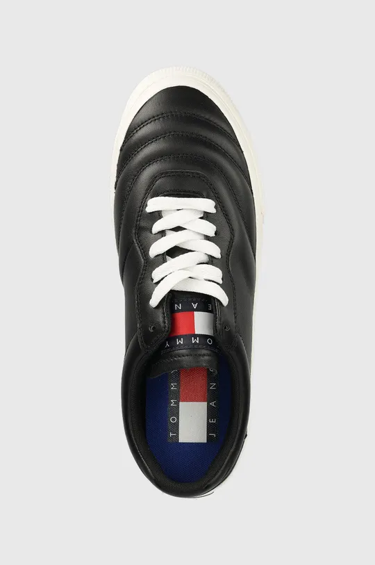 чорний Шкіряні кросівки Tommy Jeans Leather Soccer Vulc