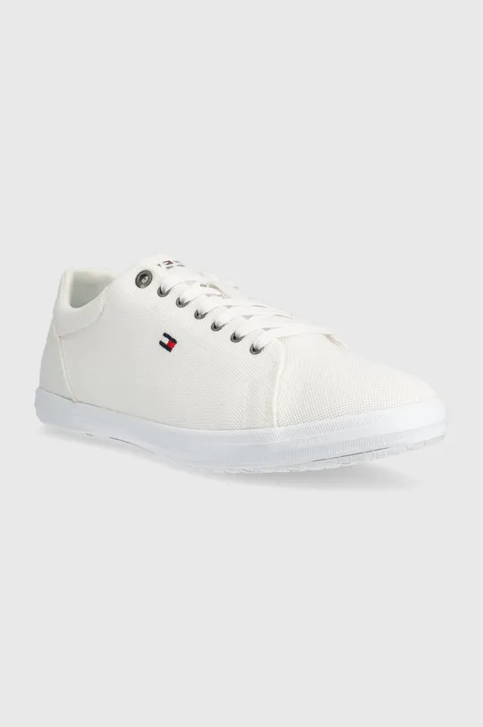 Πάνινα παπούτσια Tommy Hilfiger Iconic Vulc Mesh Logo λευκό