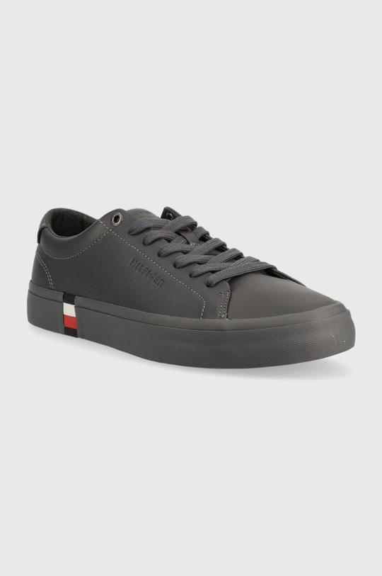 Kožne tenisice Tommy Hilfiger Modern Vulc Corporate siva