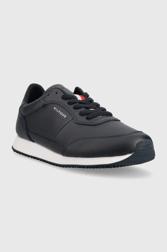 Δερμάτινα αθλητικά παπούτσια Tommy Hilfiger Runner Lo σκούρο μπλε