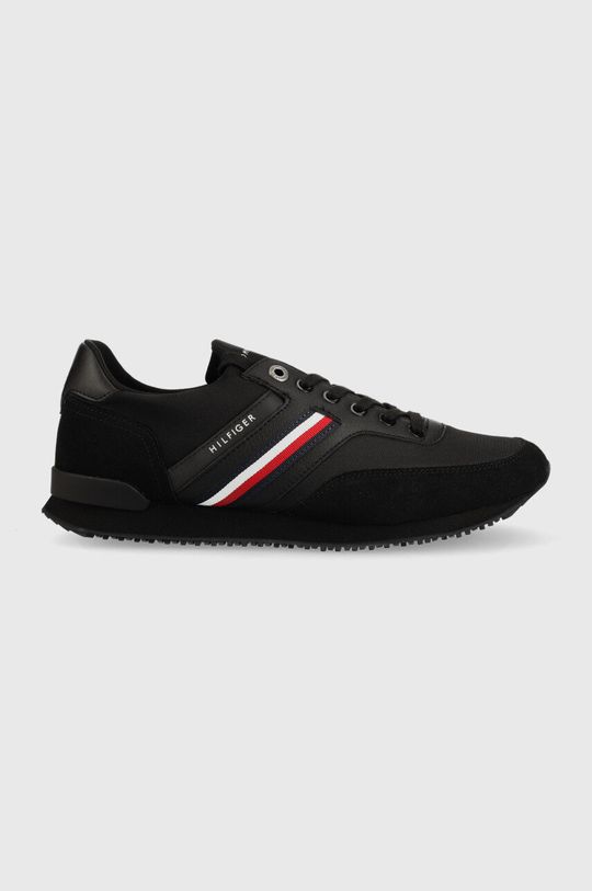 czarny Tommy Hilfiger sneakersy Iconic Sock Runner Mix Męski