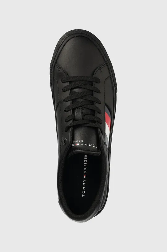 czarny Tommy Hilfiger sneakersy skórzane Core Stripes Vulc