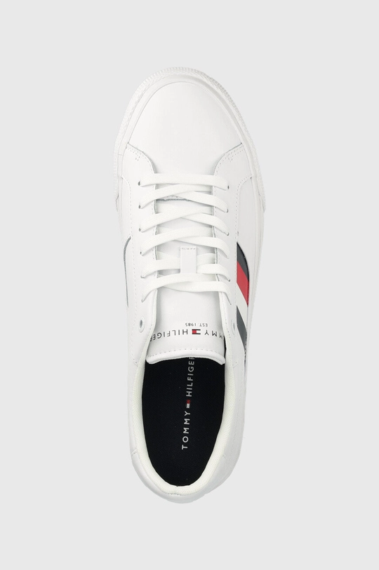 fehér Tommy Hilfiger bőr sportcipő Core Stripes Vulc